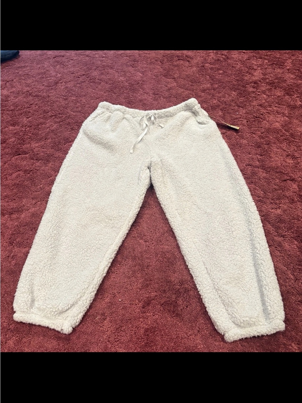 Muk Luks Plush Sherpa Pajama Pants - Off-White